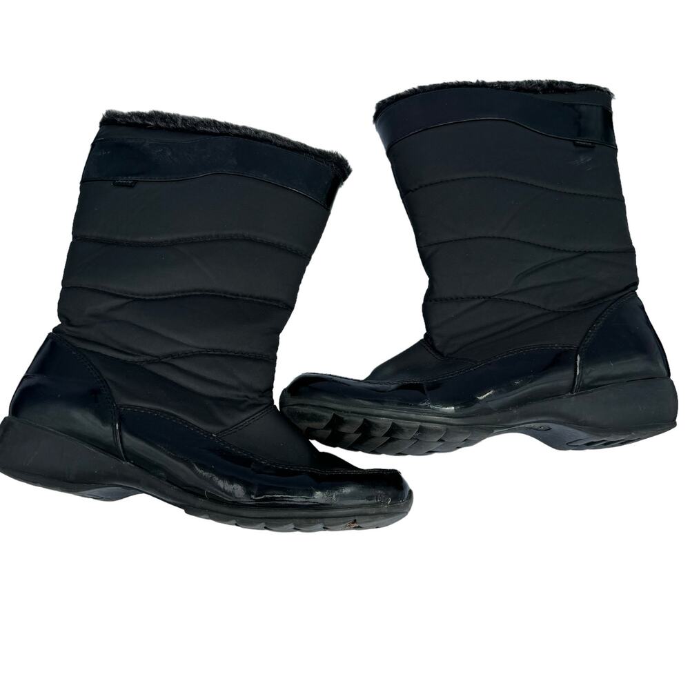 Sporto Agatha Women Black Puffer Faux Fur Trim Cold Weather Winter Boots 8 1/2M